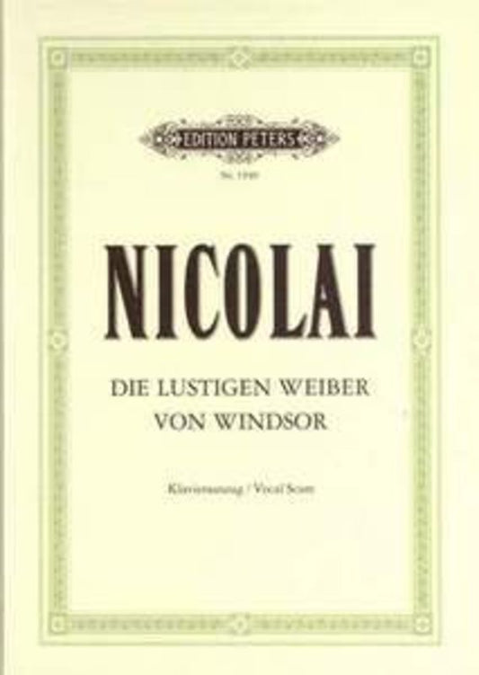 Nicolai - The Merry Wives Of Windsor Vocal Score Ger