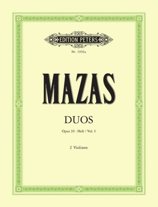 Mazas - 6 Duets Op 39 Nos 1 To 3 2 Violin Book 1 (Softcover Book)