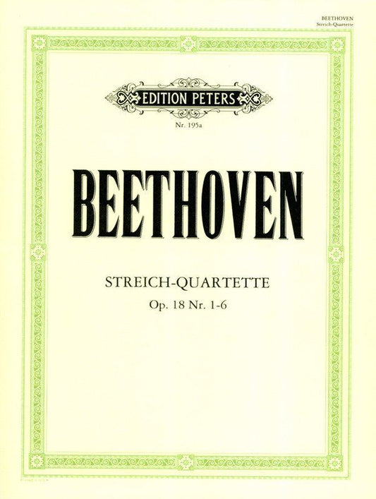 Beethoven: String Quartets Vol 1 Op 18 No 1-6, Edition Peters, String Quartet, 1 Page