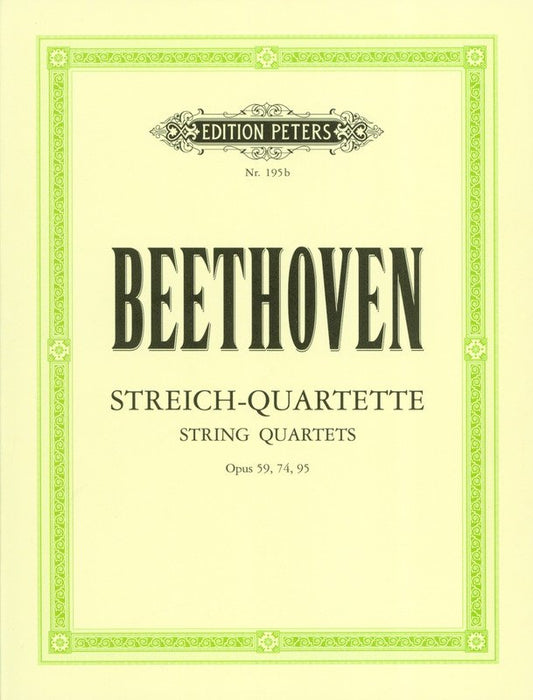 Beethoven: String Quartets, Vol. 2 — Op. 59, 74 & 95, String Quartet (Edition Peters)