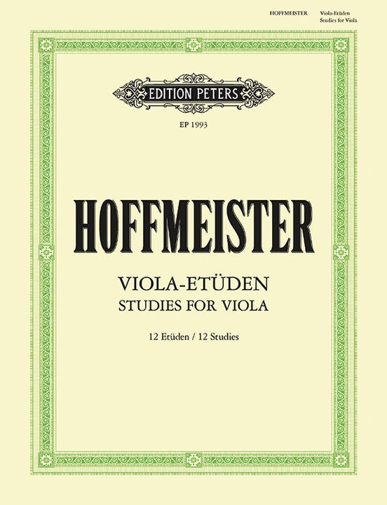 12 Studies for Viola Solo by Franz Anton Hoffmeister - Peters EP1993