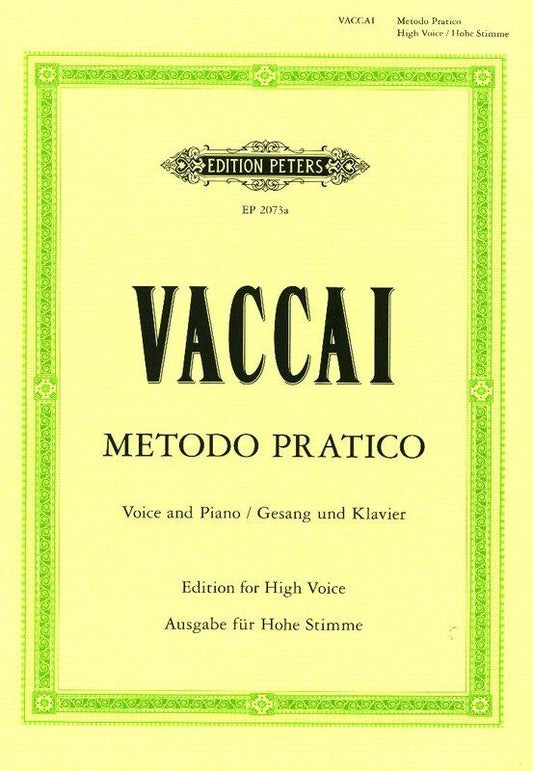 Vaccai Practical Method for High Voice Vocal Score Edition Peters