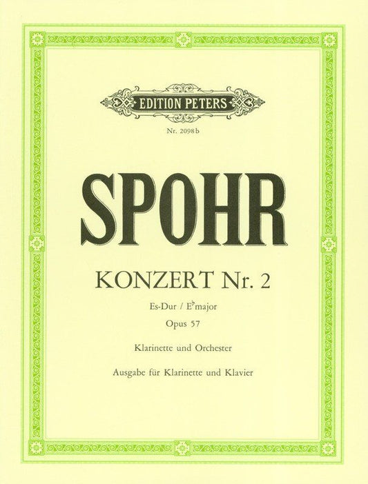 SPOHR - Clarinet Concerto No. 2 in E Flat Op. 57 for Clarinet and Piano