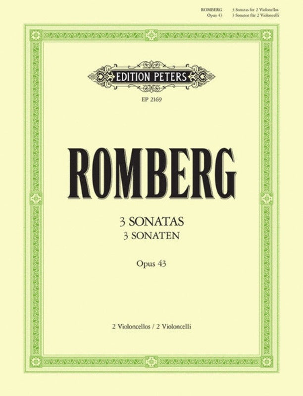 Romberg - 3 Sonatas Op 43 For 2 Cellos (Softcover Book)