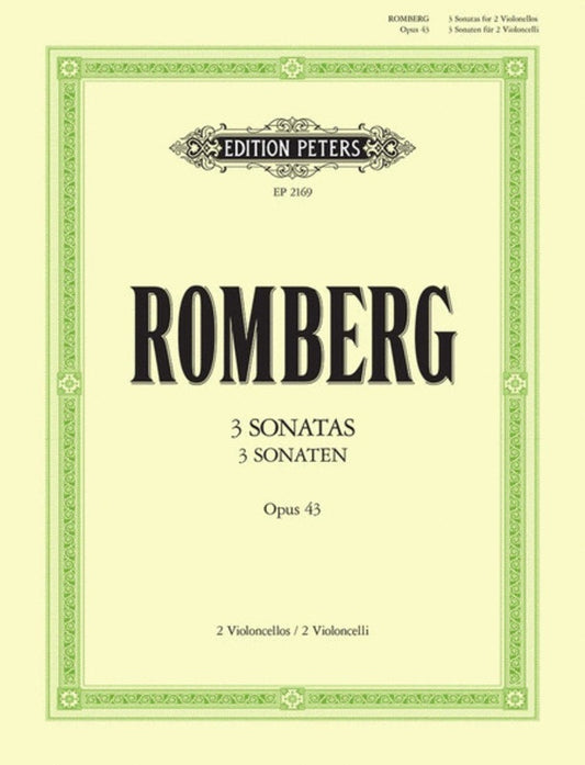 Romberg - 3 Sonatas Op 43 For 2 Cellos (Softcover Book)