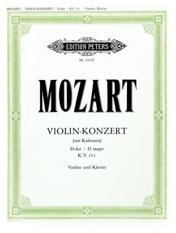 Mozart Concerto No. 2 in D K 211 for Violin and Piano with Cadenzas by Paul Klengel