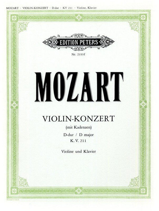 Mozart Concerto No. 2 in D K 211 for Violin and Piano with Cadenzas by Paul Klengel