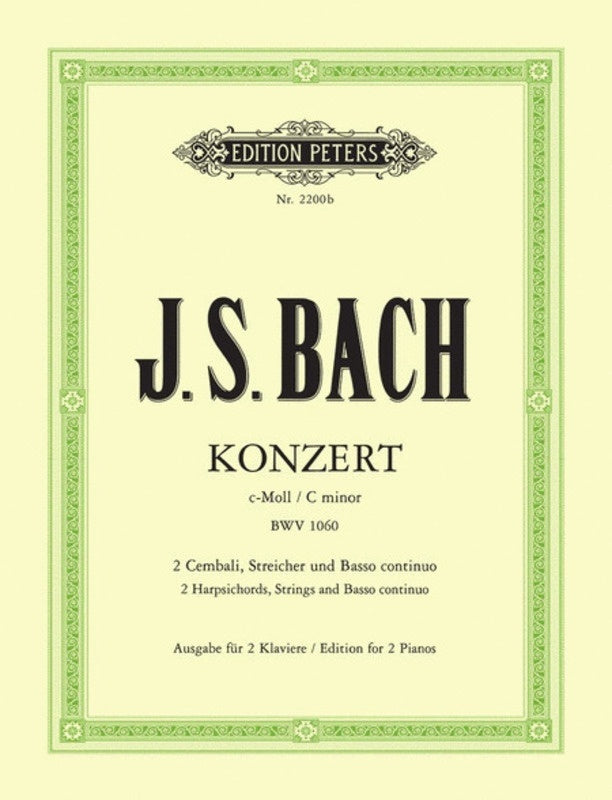 Concerto Bwv 1060 C Min 2P 4H (Softcover Book)