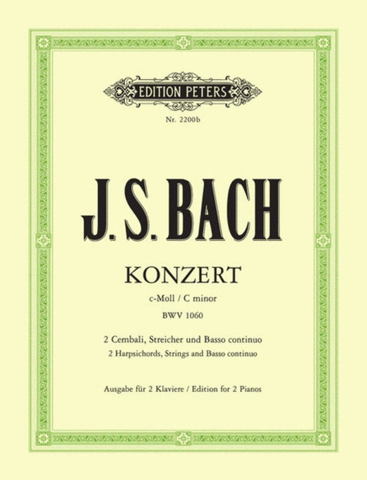 Concerto Bwv 1060 C Min 2P 4H (Softcover Book)