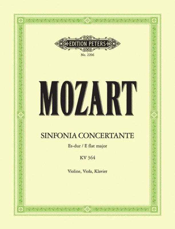Sinfonia Concertante K 364 E Flat Violin Viola Piano (Music Score/Parts) Book