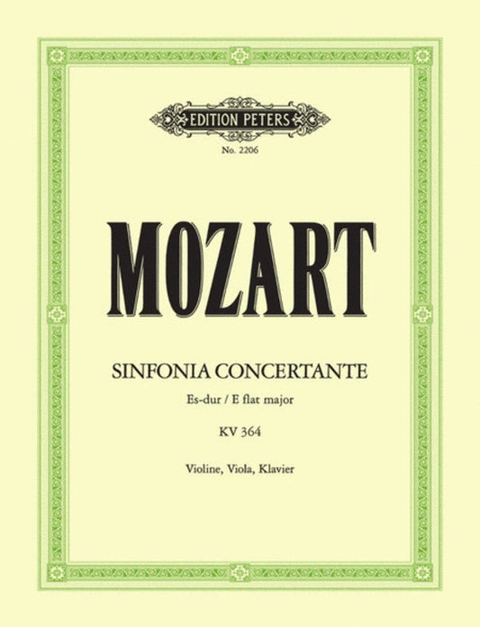 Sinfonia Concertante K 364 E Flat Violin Viola Piano (Music Score/Parts) Book