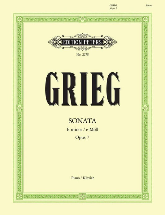 Grieg - Sonata E Min Op 7 Piano (Softcover Book)