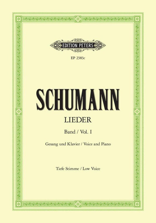 Schumann - Songs Vol 1 77 Songs Low Voice German (Softcover Book)
