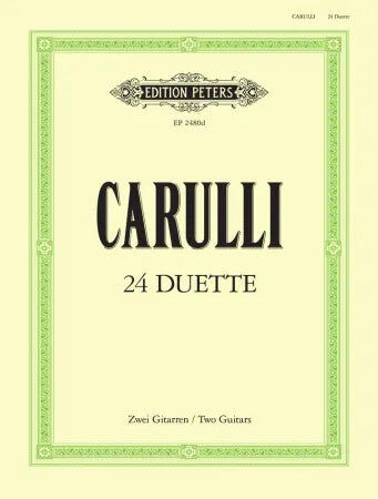24 Progressive Duets for Guitar by Ferdinando Carulli - Peters EP2480D