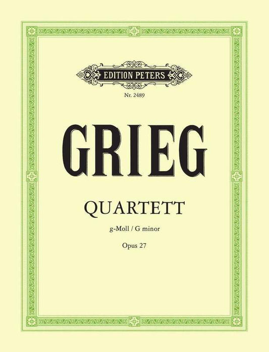 Grieg - String Quartet G Minor Op 27 Set Of Parts