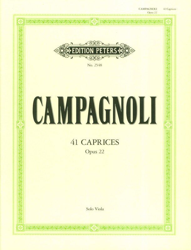 Campagnoli 41 Caprices Op. 22 for Solo Viola, Edition Peters, 382 Pages
