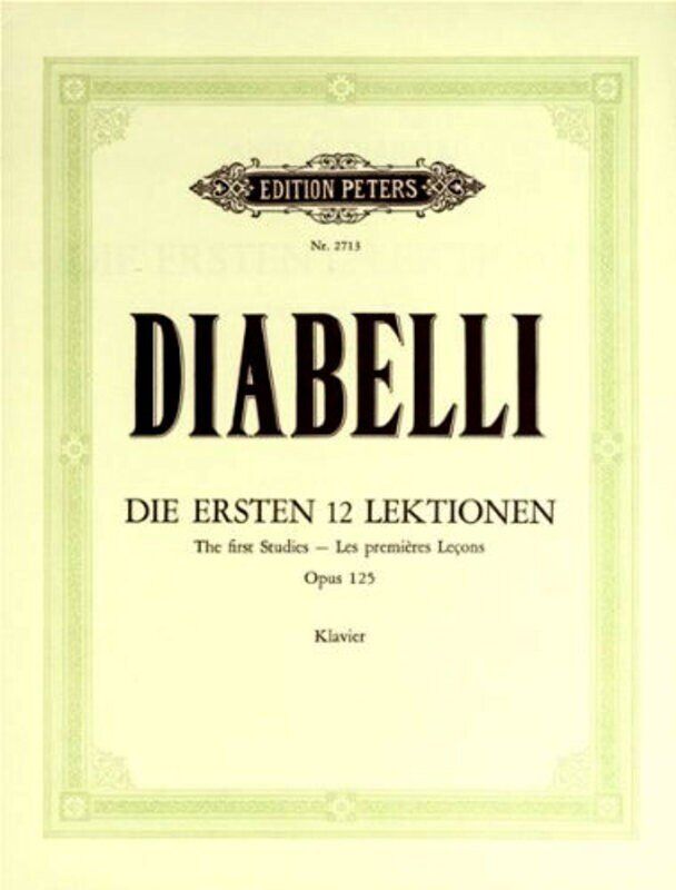 Diabelli First Studies Op. 125 for Piano, Edition Peters, Piano Solo, 1 Page