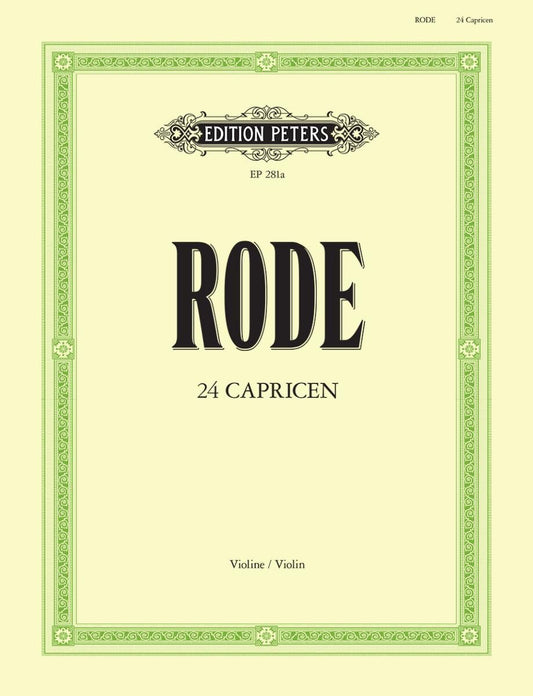 24 Caprices for Violin Solo by Rode, Edited by Davisson - Peters EP281A