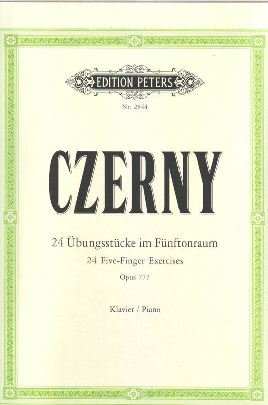 Czerny 24 Five Finger Exercises Op. 777 for Piano Solo
