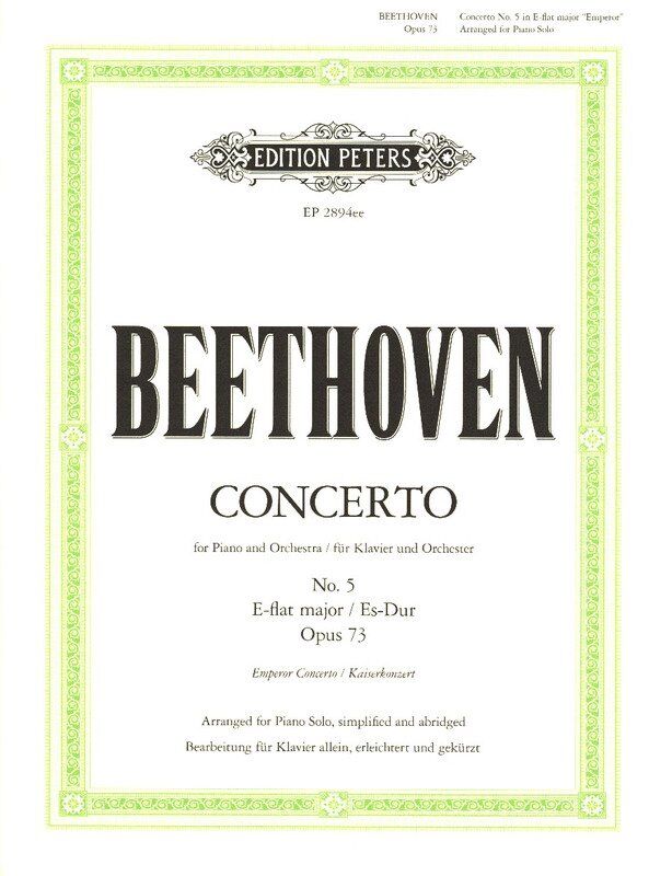 Beethoven - Concerto No 5 in E Flat Op 73 Piano Solo Abridged Edition