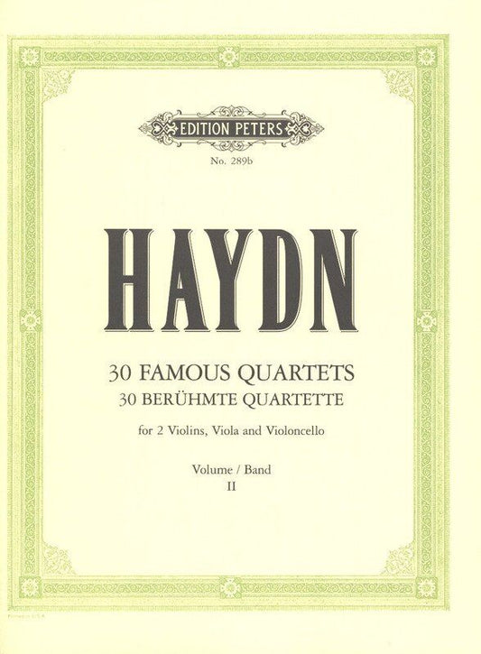 Haydn - Complete String Quartets Volume 2, Edition Peters, String Quartet Format