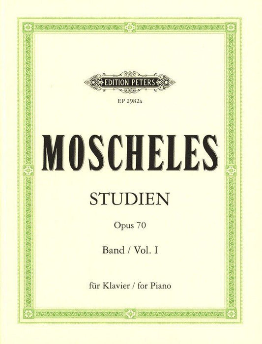 Moscheles Studies Op. 70 Vol. 1 for Solo Piano, Edited by Ruthardt, 12 Pieces, Edition Peters