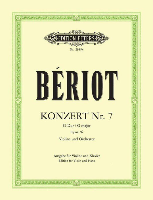 Beriot Concerto No. 7 in G Major Op. 76 for Violin and Piano