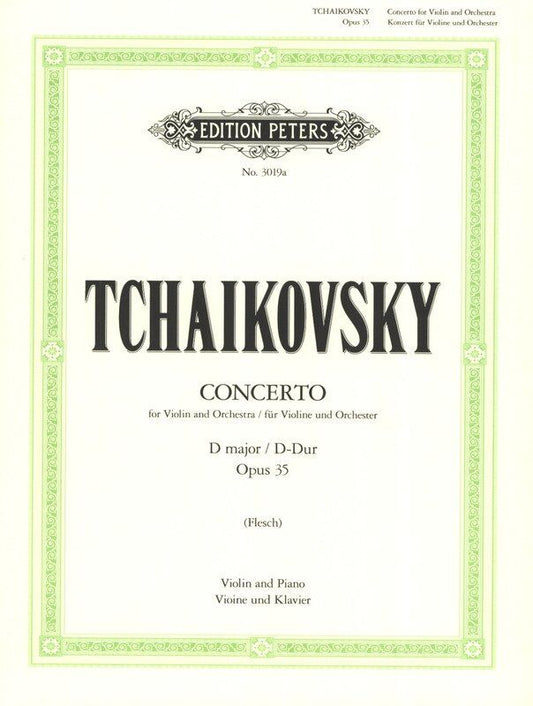 Tchaikovsky Concerto in D Op. 35 for Violin and Piano, Edition Peters, Grade 7+