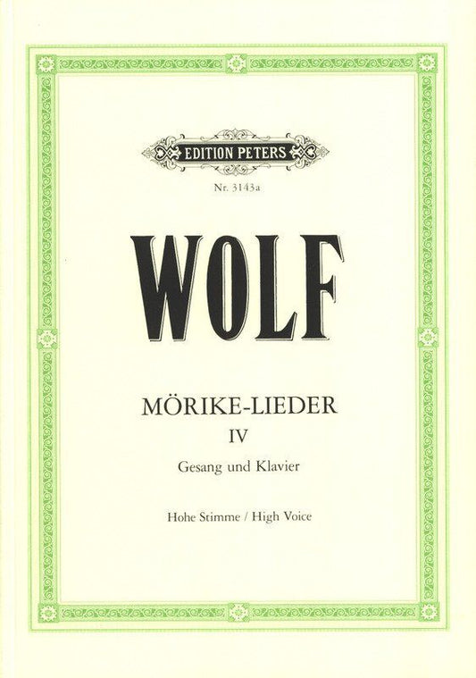 Morike Lieder Book 4 Nos. 40-53 Vocal Score by Hugo Wolf, Edition Peters