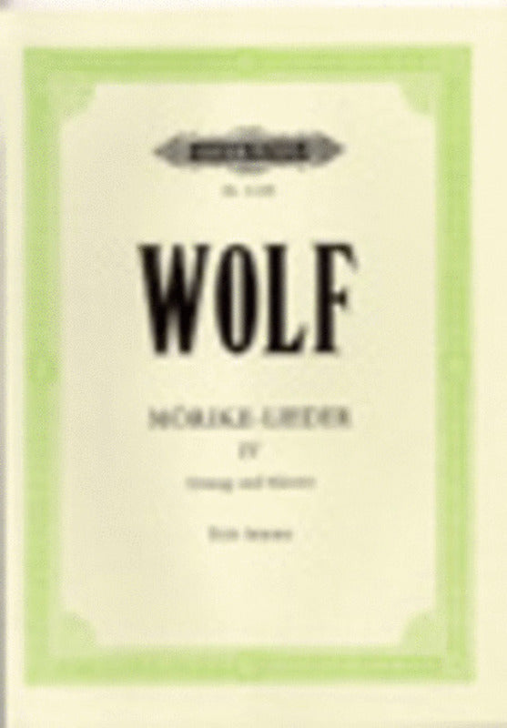 Morike Lieder Book 4 Nos 40-53 Low Ger/Eng (Softcover Book)