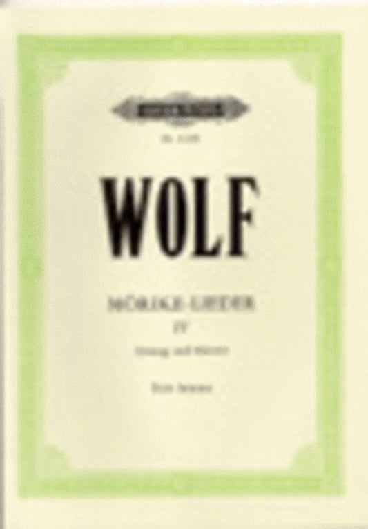 Morike Lieder Book 4 Nos 40-53 Low Ger/Eng (Softcover Book)