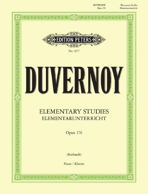 Duvernoy Elementary Studies Op. 176 Piano Solo Edited by Ruthardt P3277
