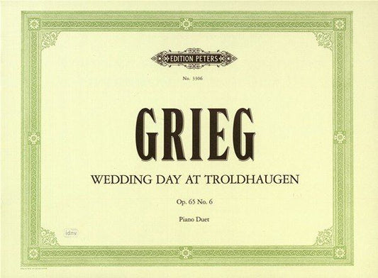 Grieg - Wedding Day at Troldhaugen Op. 65 No. 6 Piano Duet