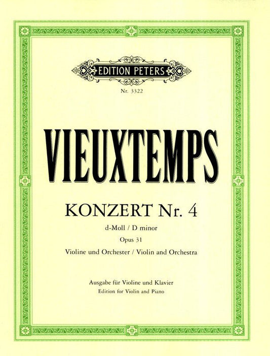 Vieuxtemps - Concerto No. 4 Op. 31 D Minor for Violin and Piano