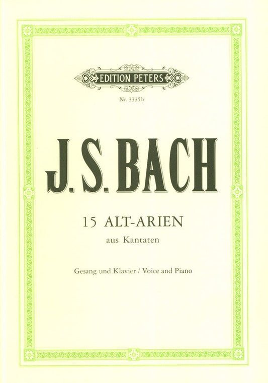 Bach: 15 Contralto Arias from Cantatas — Voice & Piano (Edition Peters)