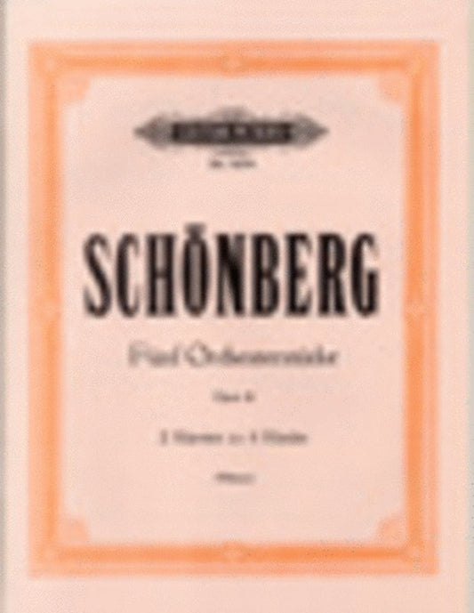 Edition Peters - Orchestral Pieces 5 Op 16 Trans Webern 2P 4H