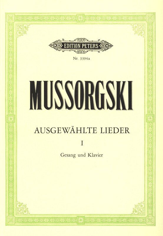 Selected Songs Book 1: Songs and Dances of Death Vocal Score by Modest Mussorgsky, Edition Peters, 1 page