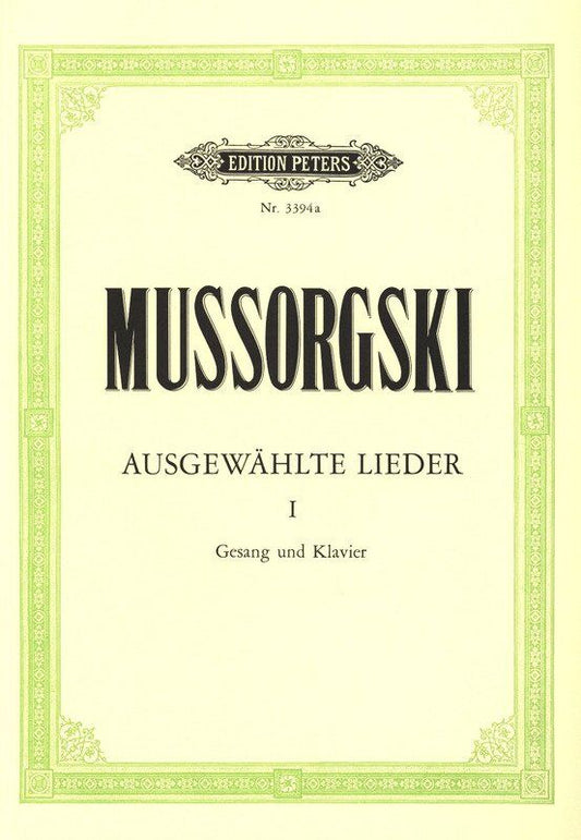 Selected Songs Book 1: Songs and Dances of Death Vocal Score by Modest Mussorgsky, Edition Peters, 1 page