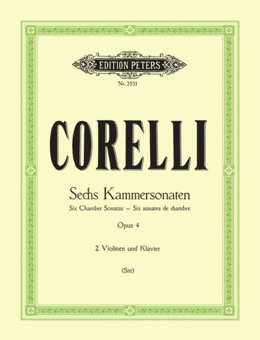 Sonatas Da Camera Op 4 Nos 1-6 2Violin/Piano (Softcover Book)