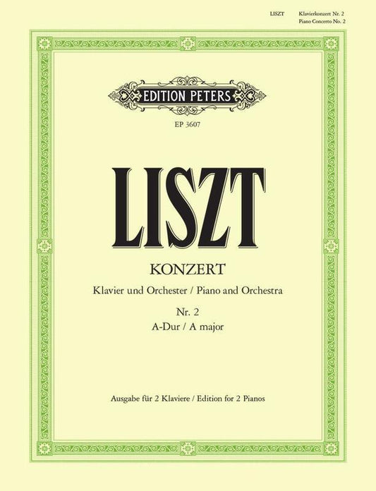 Liszt - Concerto No 2 A Maj 2Piano 4Hnd (Softcover Book)