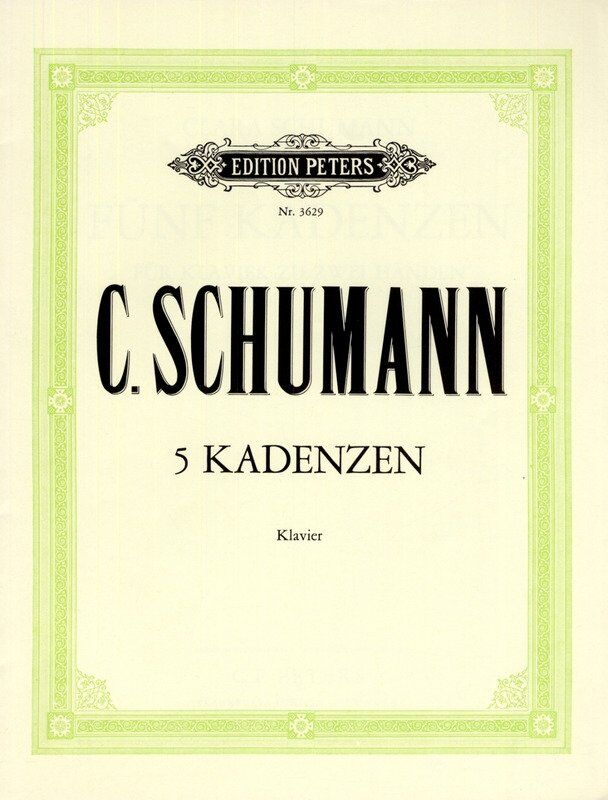 5 Cadenzas to Mozart and Beethoven Concertos for Piano Solo by Clara Schumann, Edition Peters, 1 Page