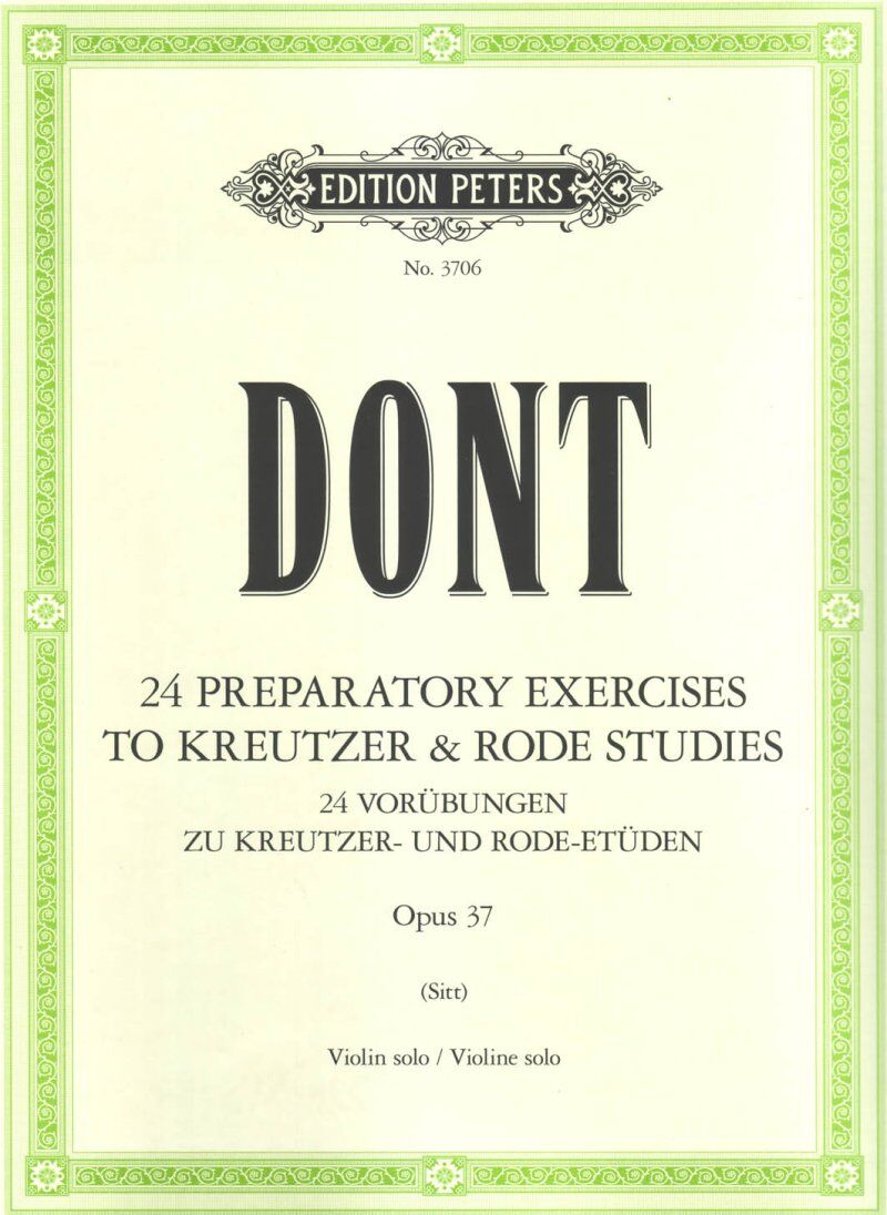 Dont 24 Preparatory Exercises Op. 37 for Violin, Edition Peters