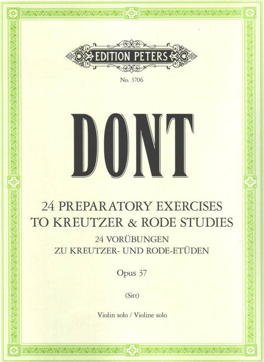 Dont 24 Preparatory Exercises Op. 37 for Violin, Edition Peters