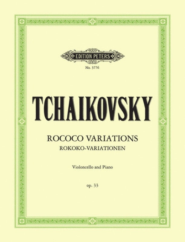 Tchaikovsky - Rococo Variations Op 33 Cello/Piano (Softcover Book)