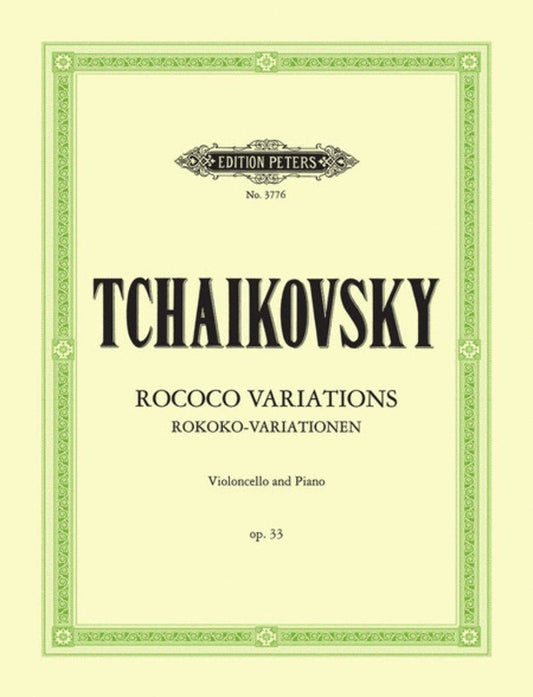 Tchaikovsky - Rococo Variations Op 33 Cello/Piano (Softcover Book)