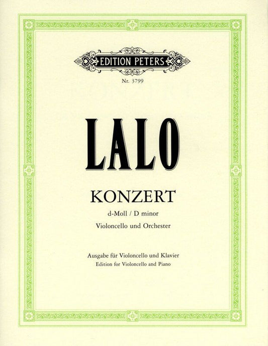 Lalo - Concerto in D Minor for Cello and Piano, Edition Peters