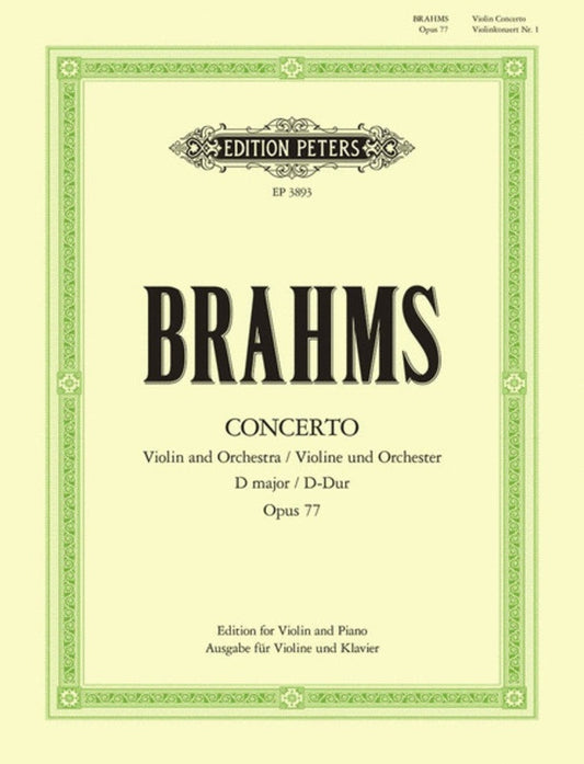 Concerto Op 77 D Violin/Piano (Softcover Book)