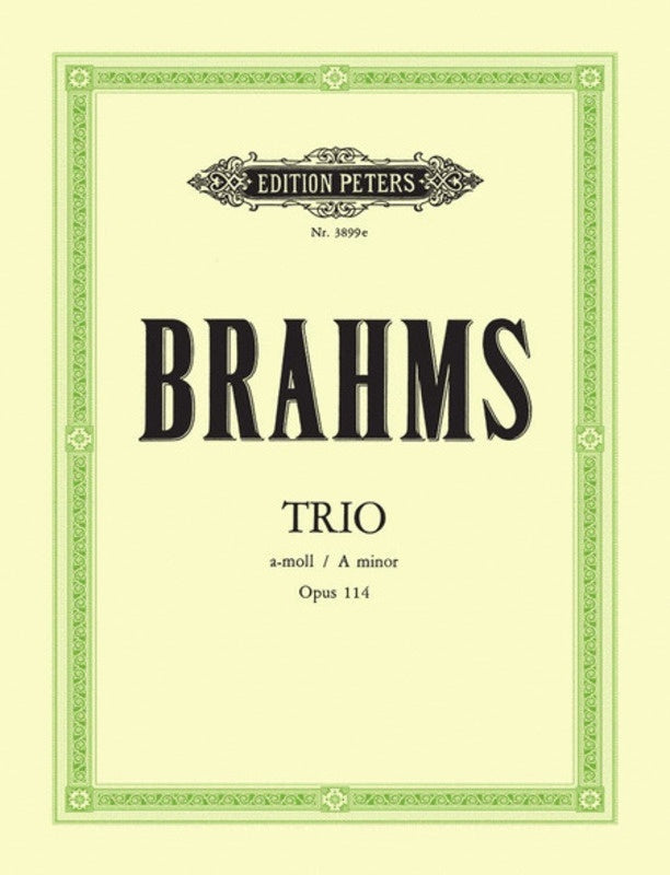 Brahms - Trio A Min Op 114 Clarinet/Cello/Piano (Music Score/Parts) Book