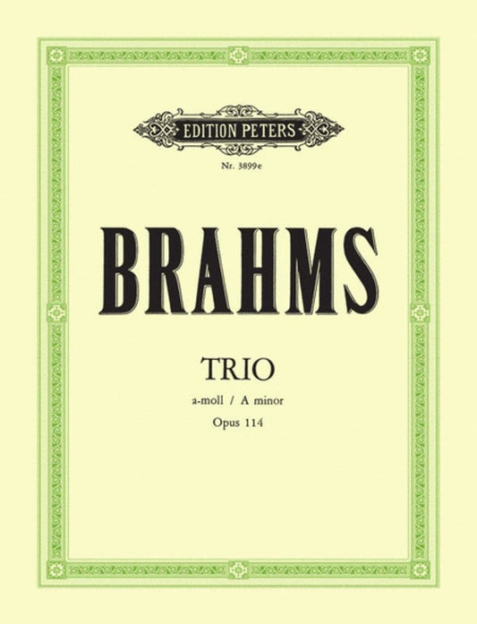 Brahms - Trio A Min Op 114 Clarinet/Cello/Piano (Music Score/Parts) Book