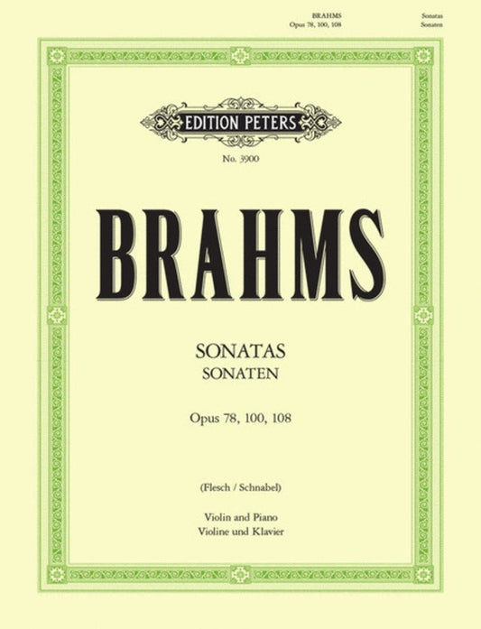 Sonatas 3 Op 78 100 108 Ed Flesch Violin Piano (Softcover Book)